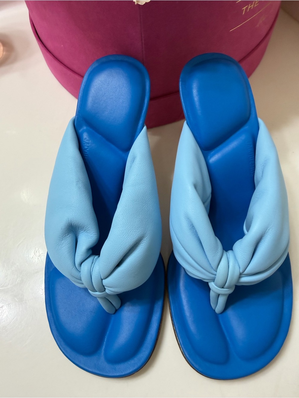 Jacquemus Two-Tone Blue Padded Slide Heels